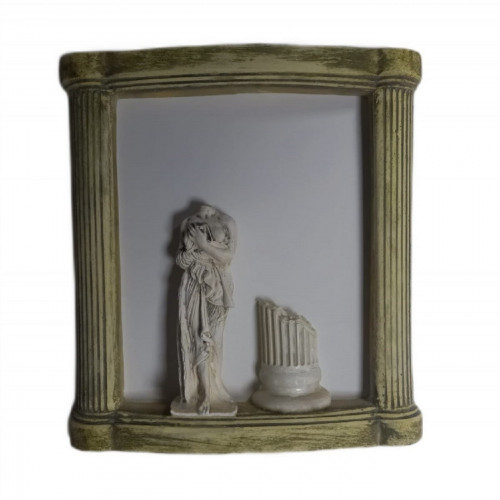 Antik Fragment-1" mitolojik kadın ve sütun kompozisyonu. Rölyef Tablo